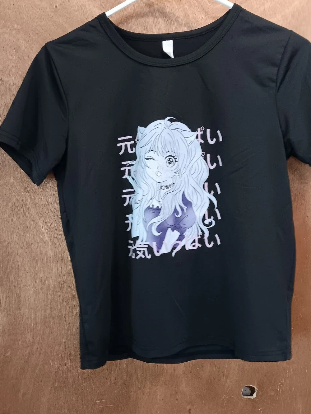 Girls Anime Plaid Skirt And Black Grafic Top